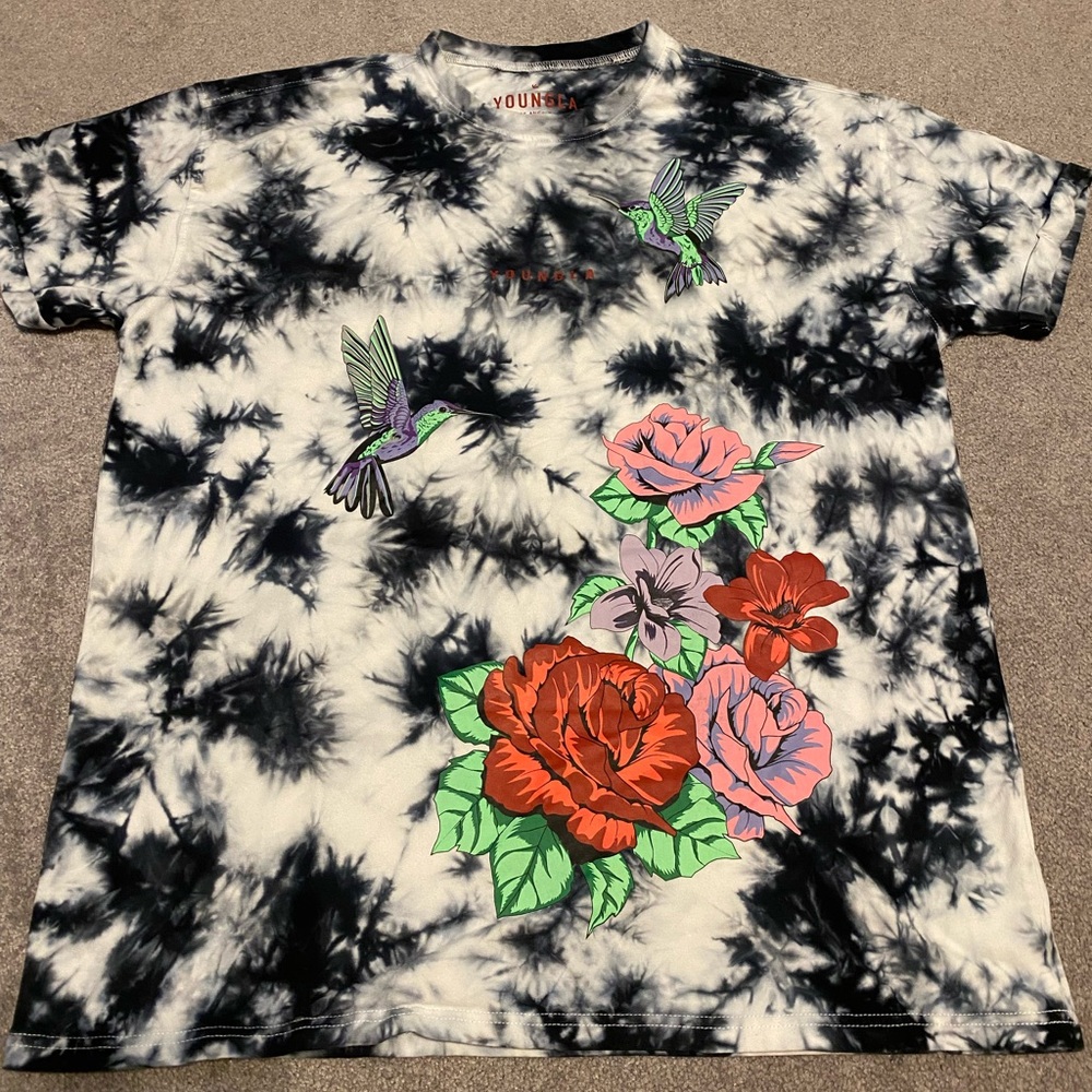 YoungLA Black and White Tie-Dye Tee